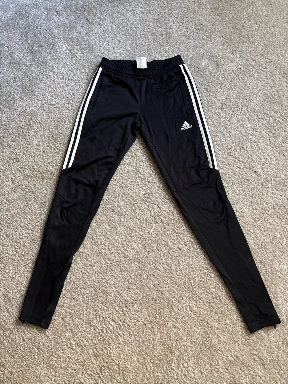 adidas Black Leggings with White Side Stripes
